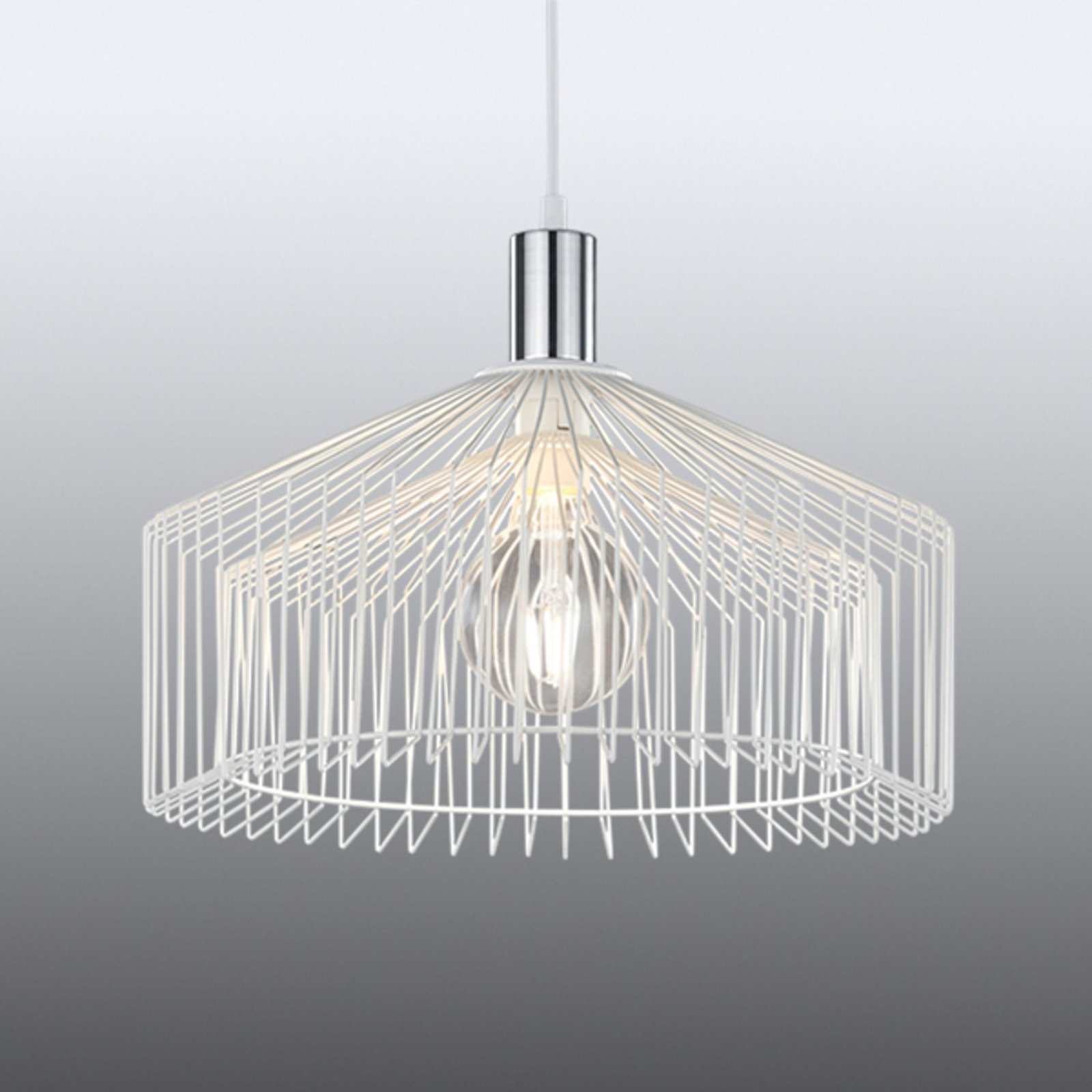 Trio Lighting Grid hanging light Tania in white, for Living / Dining Room, metal, E27, 60 W, energy efficiency: A++