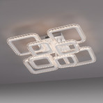 Crystallo LED ceiling light, angular, white, iron, 3,000 K