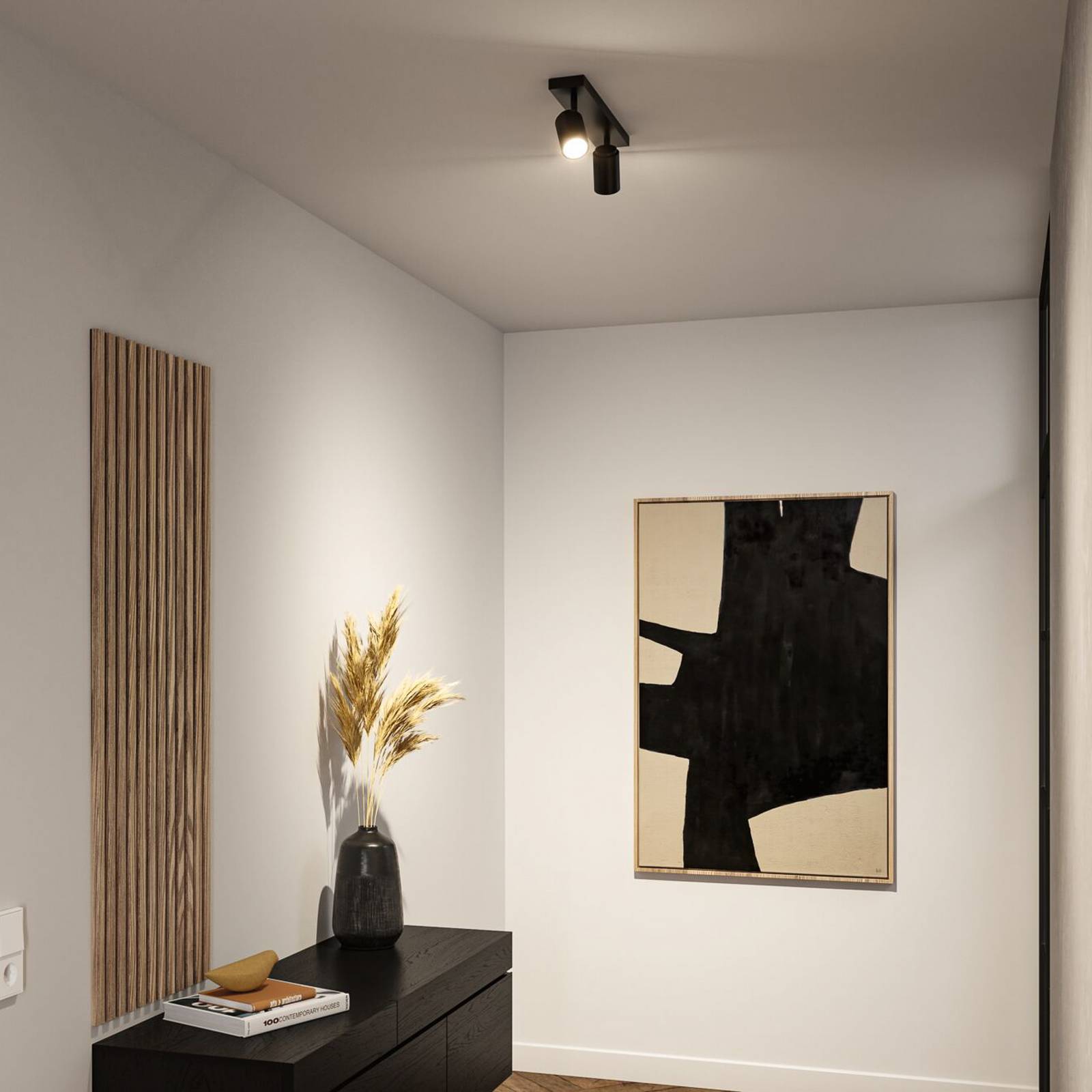 Paulmann Deckenstrahler Zyli schwarz Länge 40 cm 2-flg. IP44 günstig online kaufen