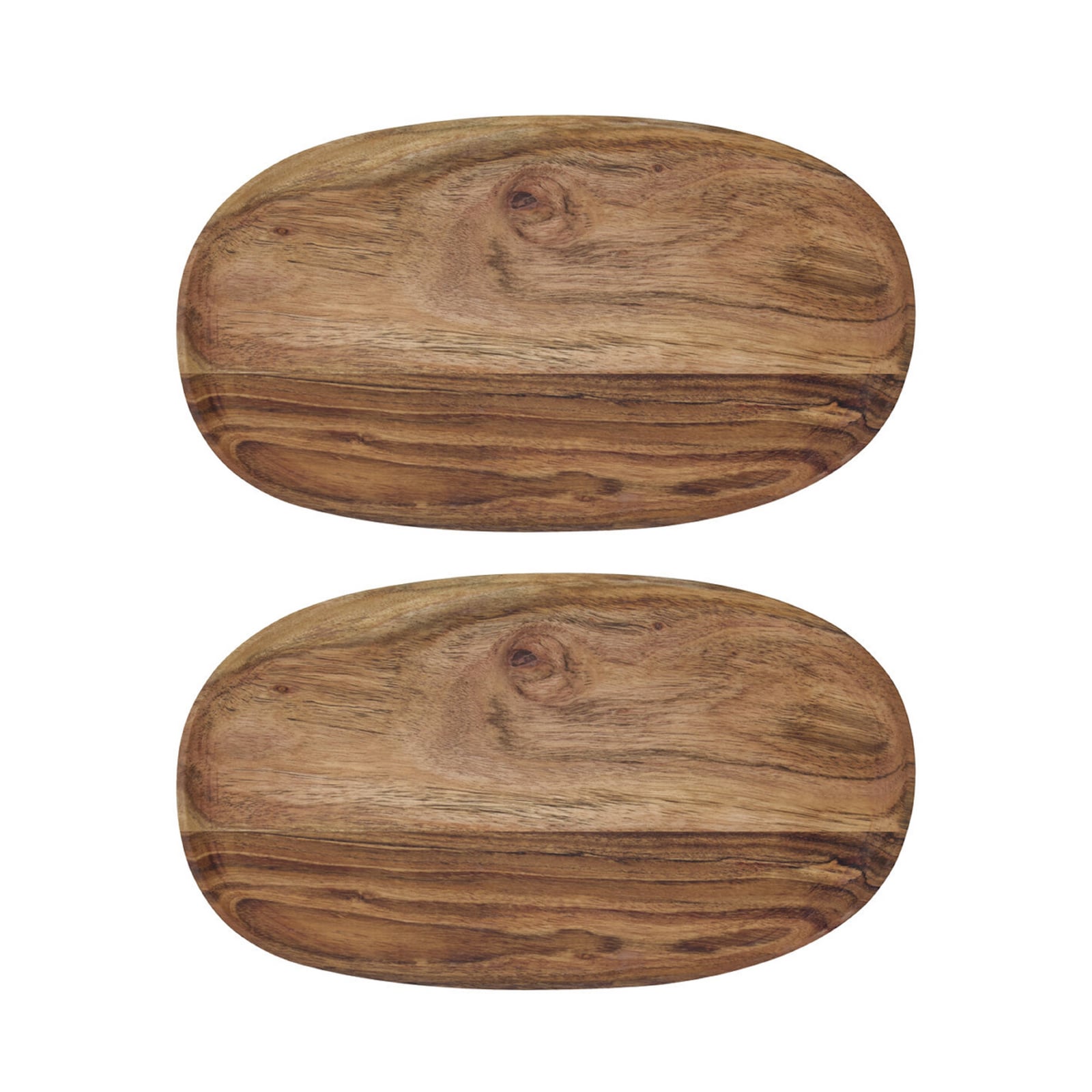 Vassoio HDWood in legno di acacia 33 x 19 cm, set da 2 pezzi - House Doctor