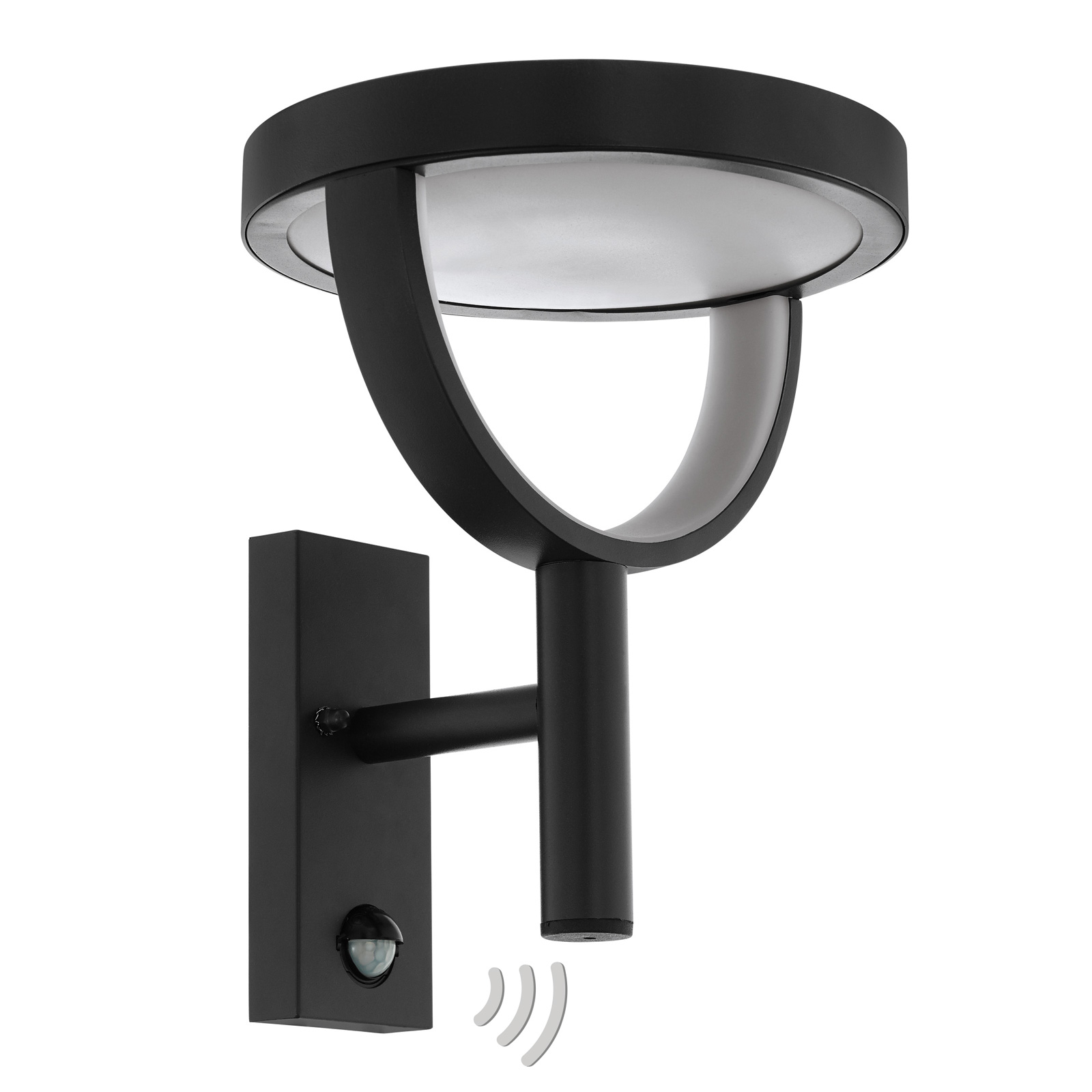 EGLO Francari LED outdoor wall light with a sensor, die-cast aluminium, plastic, 11 W, energy efficiency: A+, W: 22 cm, H: 27.5 cm