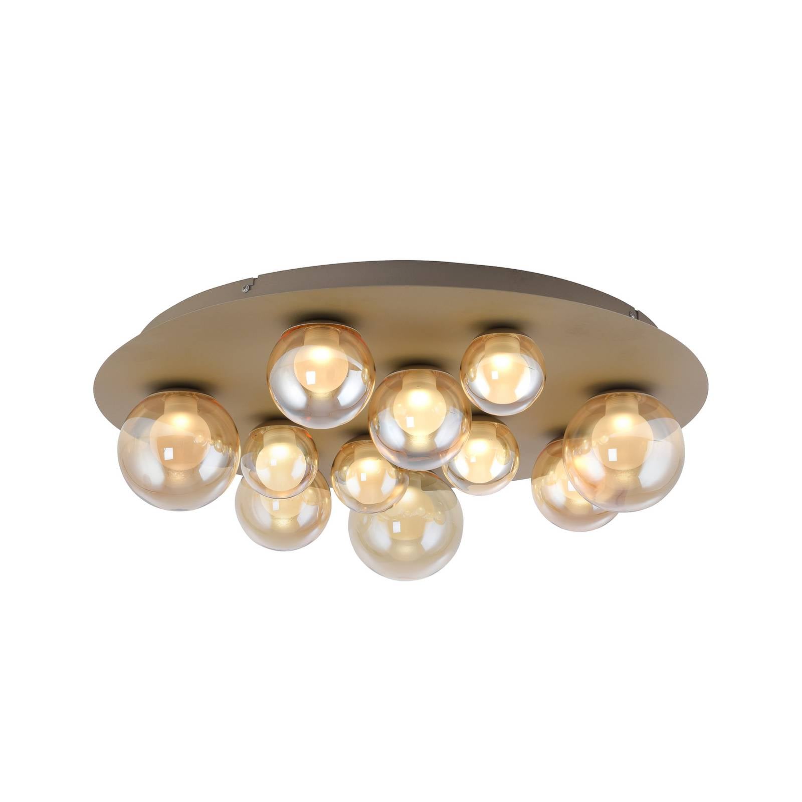 LED-Deckenlampe PURE Popup, bronze/amber Ø 60 cm CCT, 11-fl.