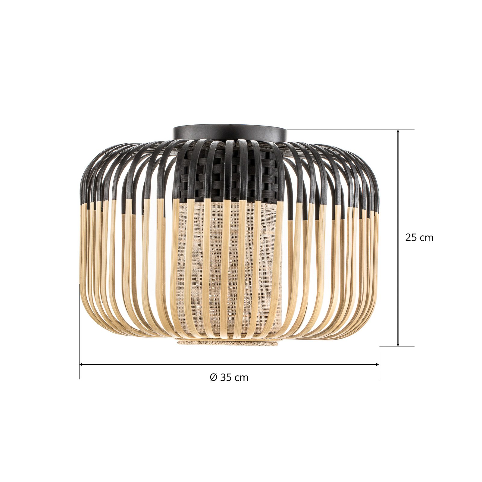 Forestier Bamboo Light S ceiling lamp 35 cm black