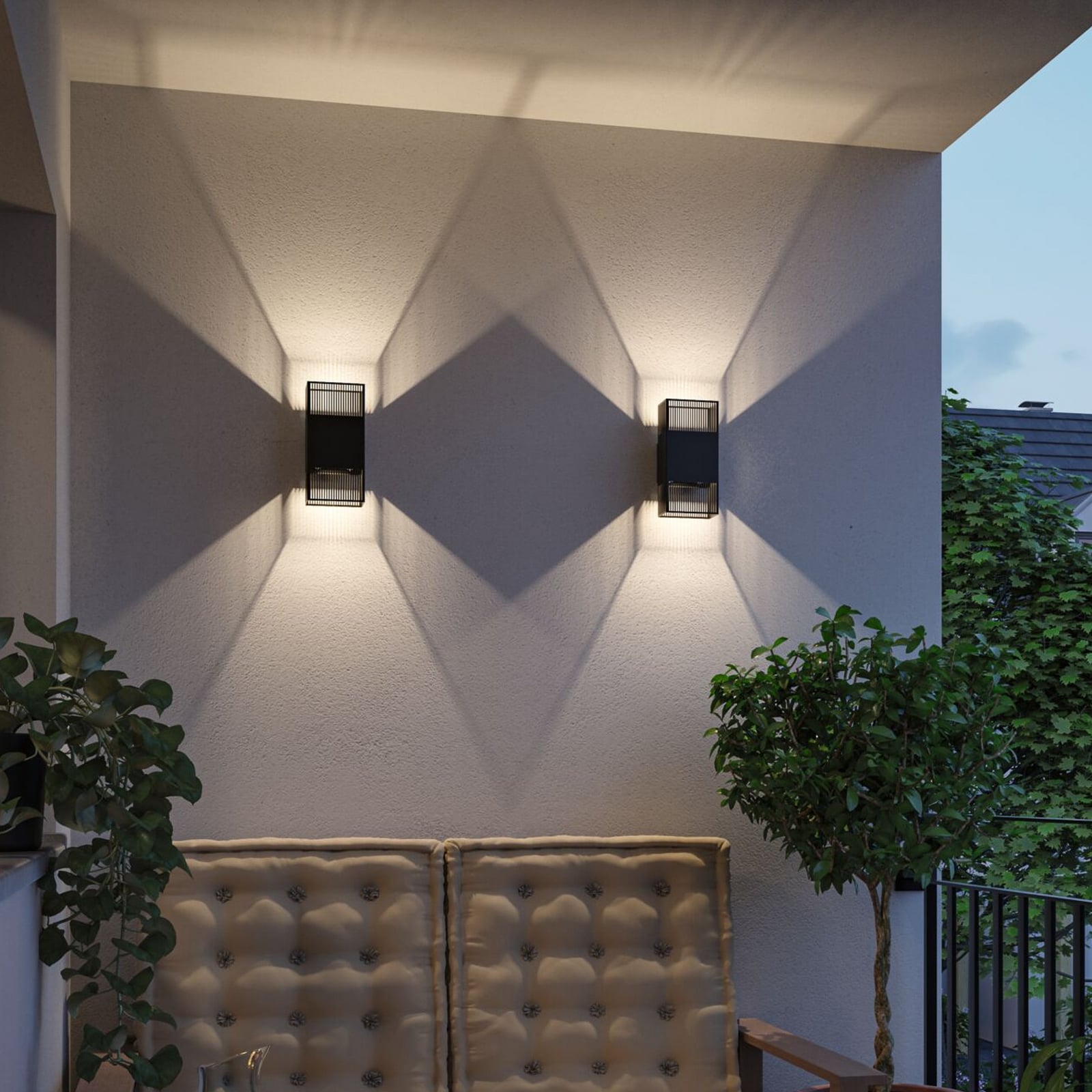Paulmann LED-væglampe Tharin, 25 cm, sort, op/ned, IP44