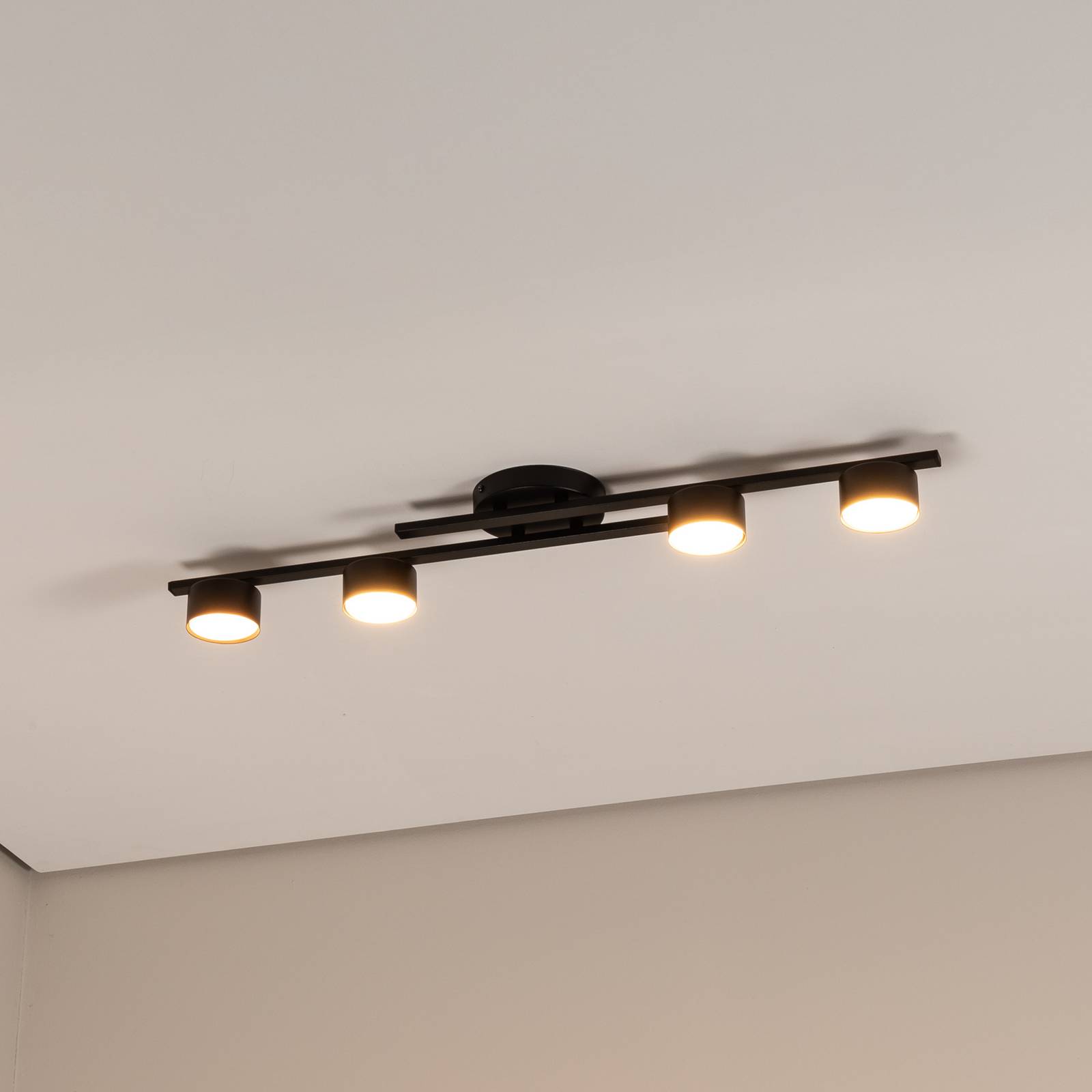 Deckenlampe Fragment, schwarz, Länge 86 cm, Metall, 4-flg. günstig online kaufen