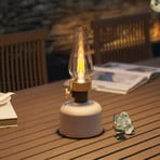 Calex LED-Akku-Tischleuchte Lavinio, sand, Laterne, Dimmer