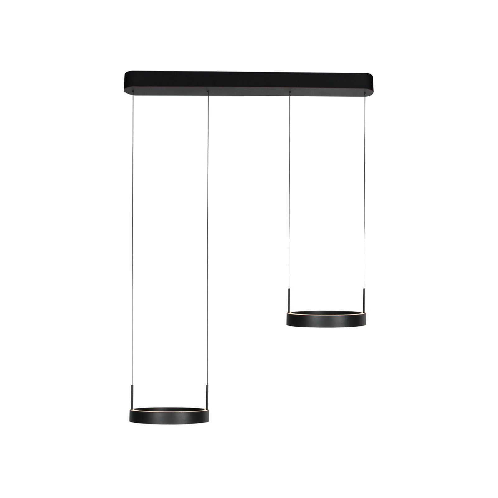 Lampă suspendată LED Mykty, negru, lungime 95 cm, metal, 4 becuri.