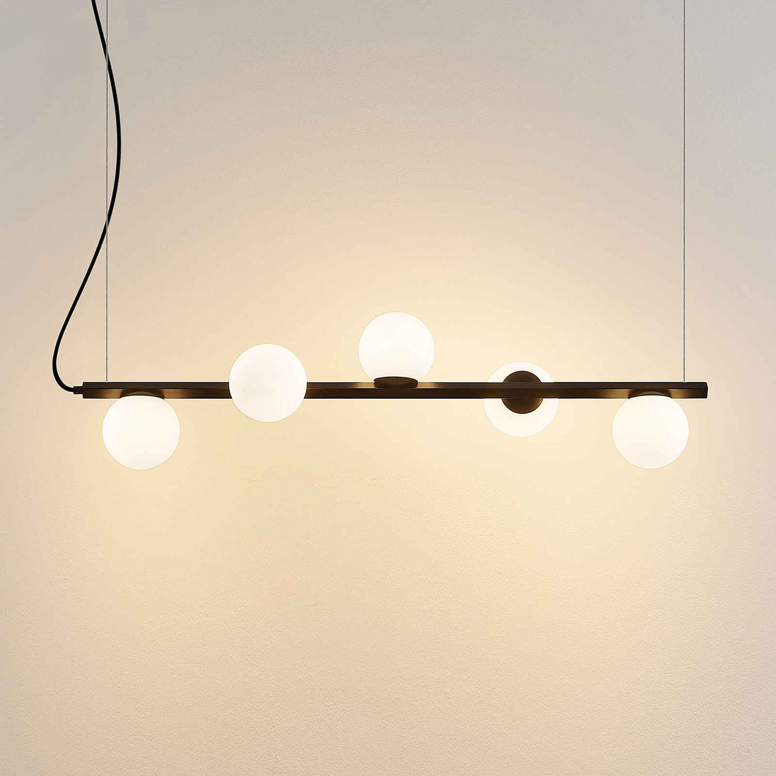 Lucande Emarin hanging light, five-bulb