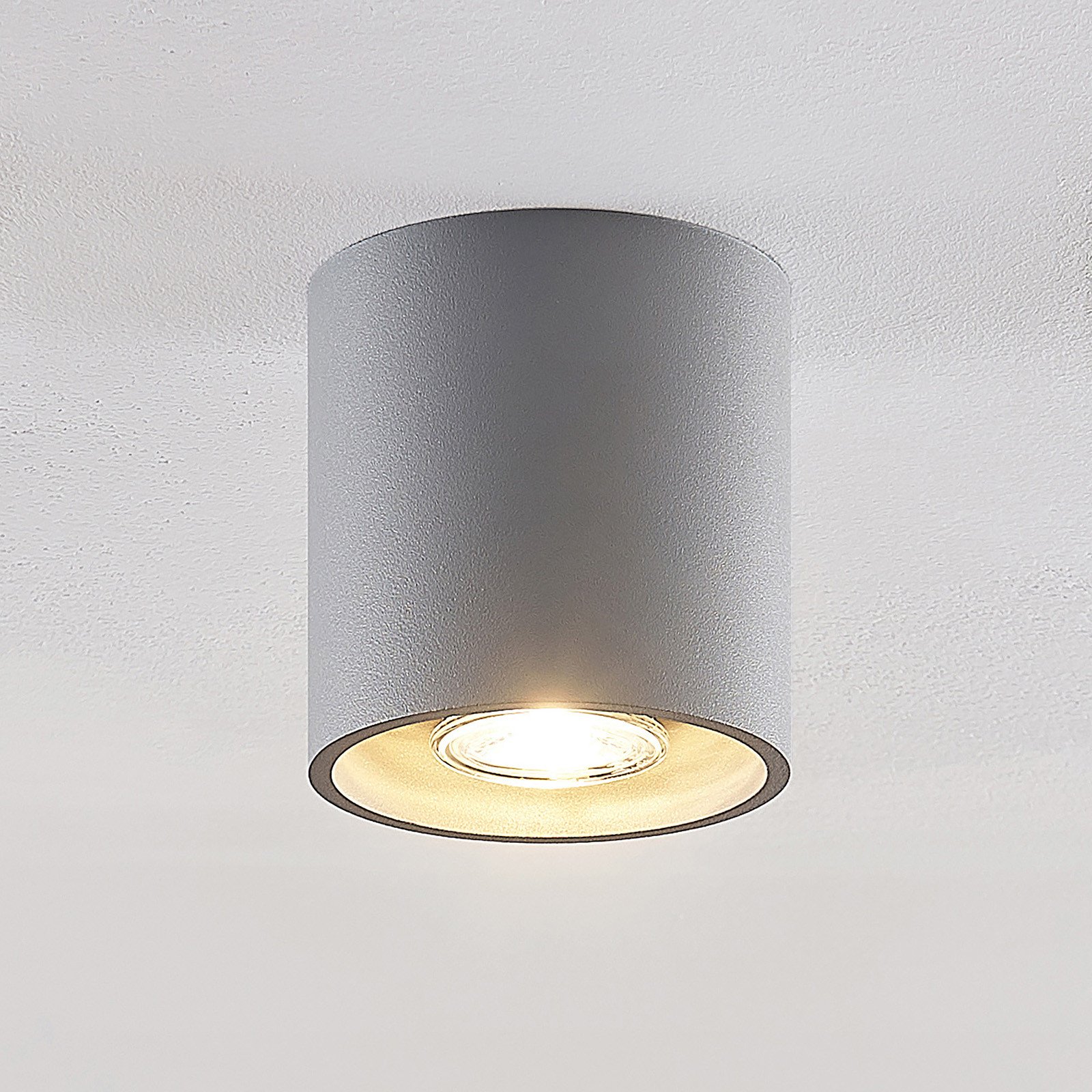 Lindby Parvin Downlight aluminiu rotund gri - Camera de zi / sufragerie - modern - Metal