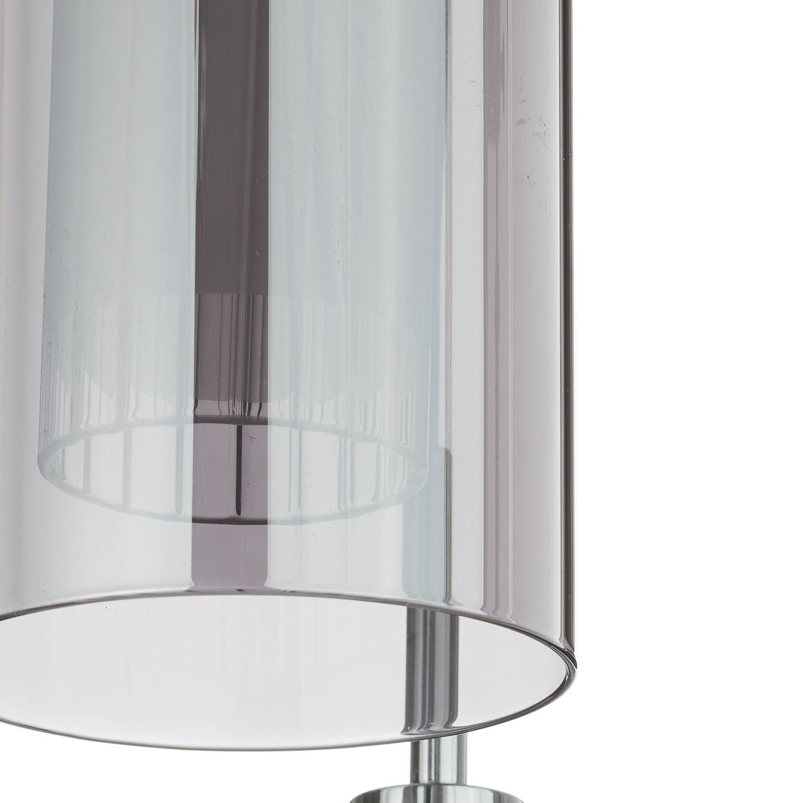Lampa wisząca Duo 2, szkło dymione/chrom 5-pkt.