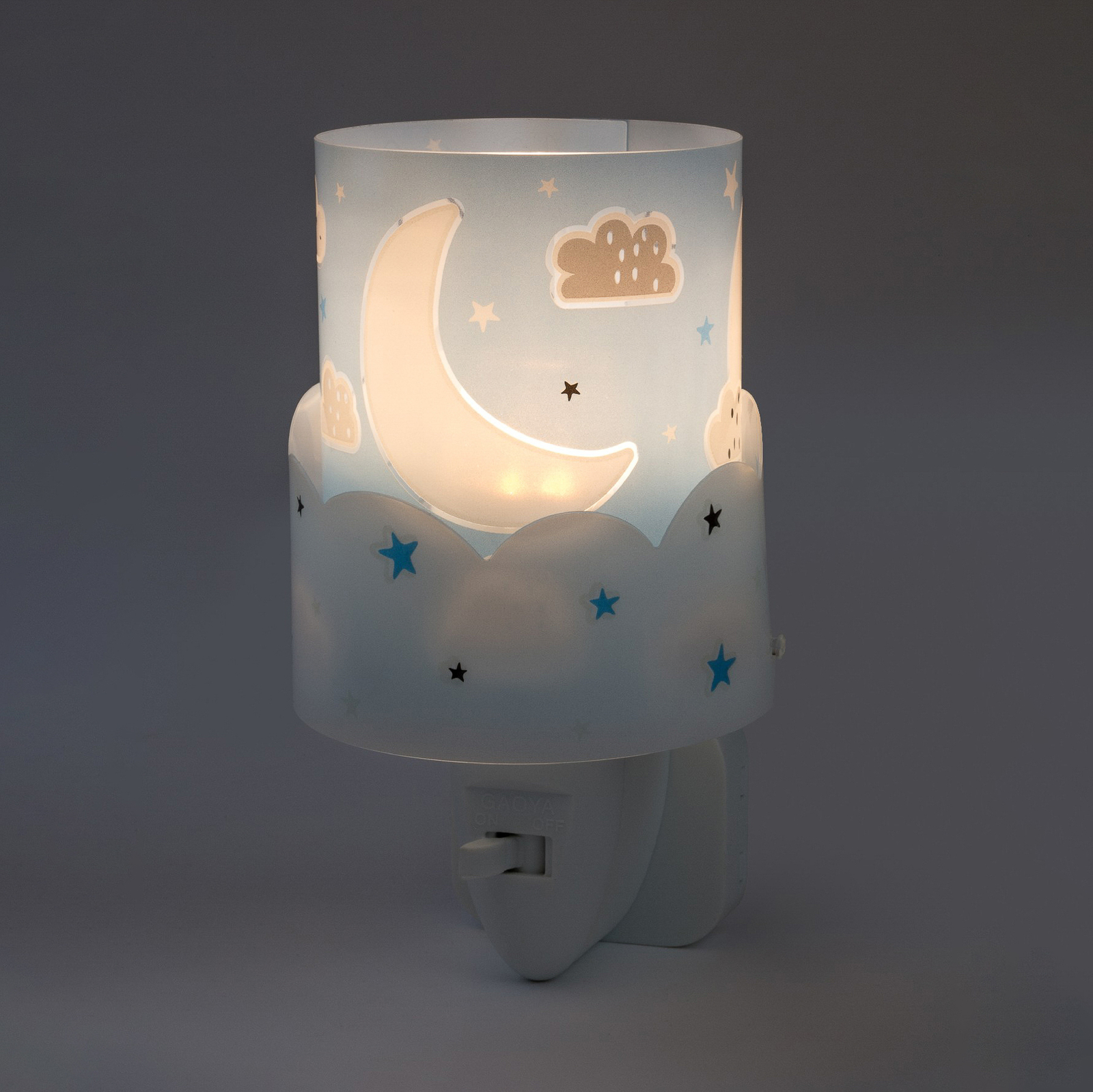 LED-nattlampe til barnerom Moon, blå