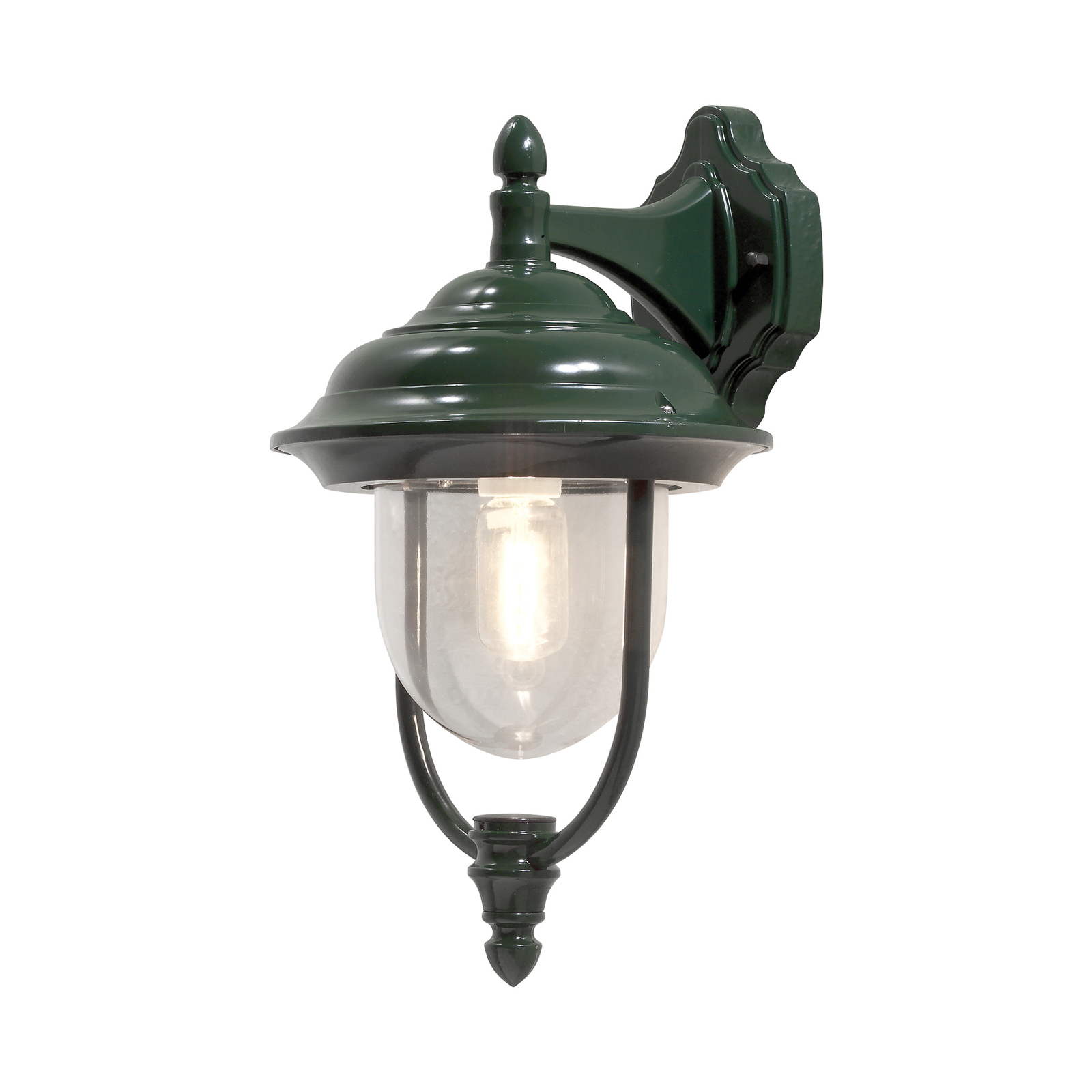 Parma outdoor wall light, hanging lantern in green