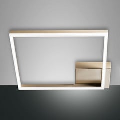 Plafón LED Bard, 42x42cm, acabado dorado mate