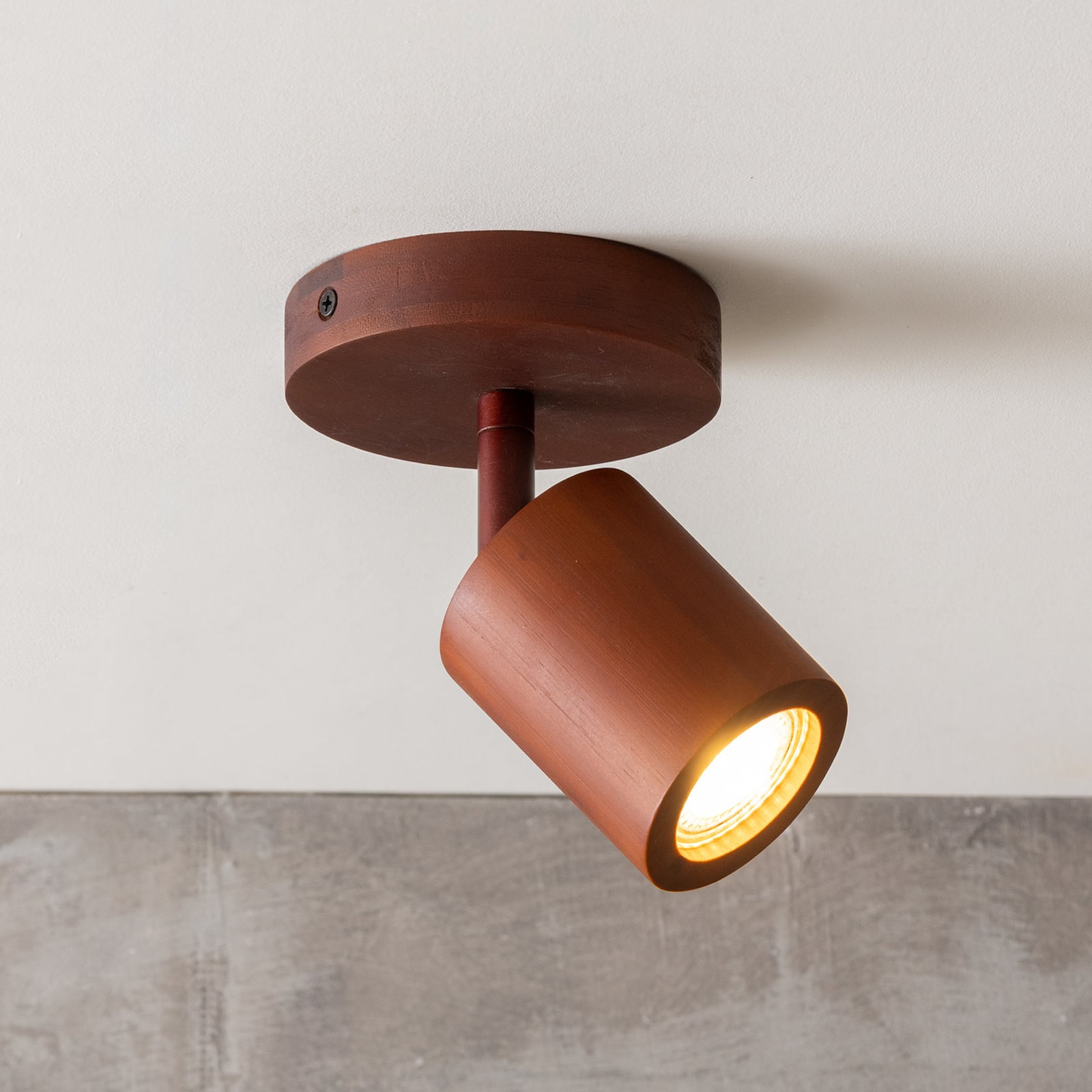 GOOD & MOJO stropní bodové světlo Java, 1-flg., hnědá, bambus