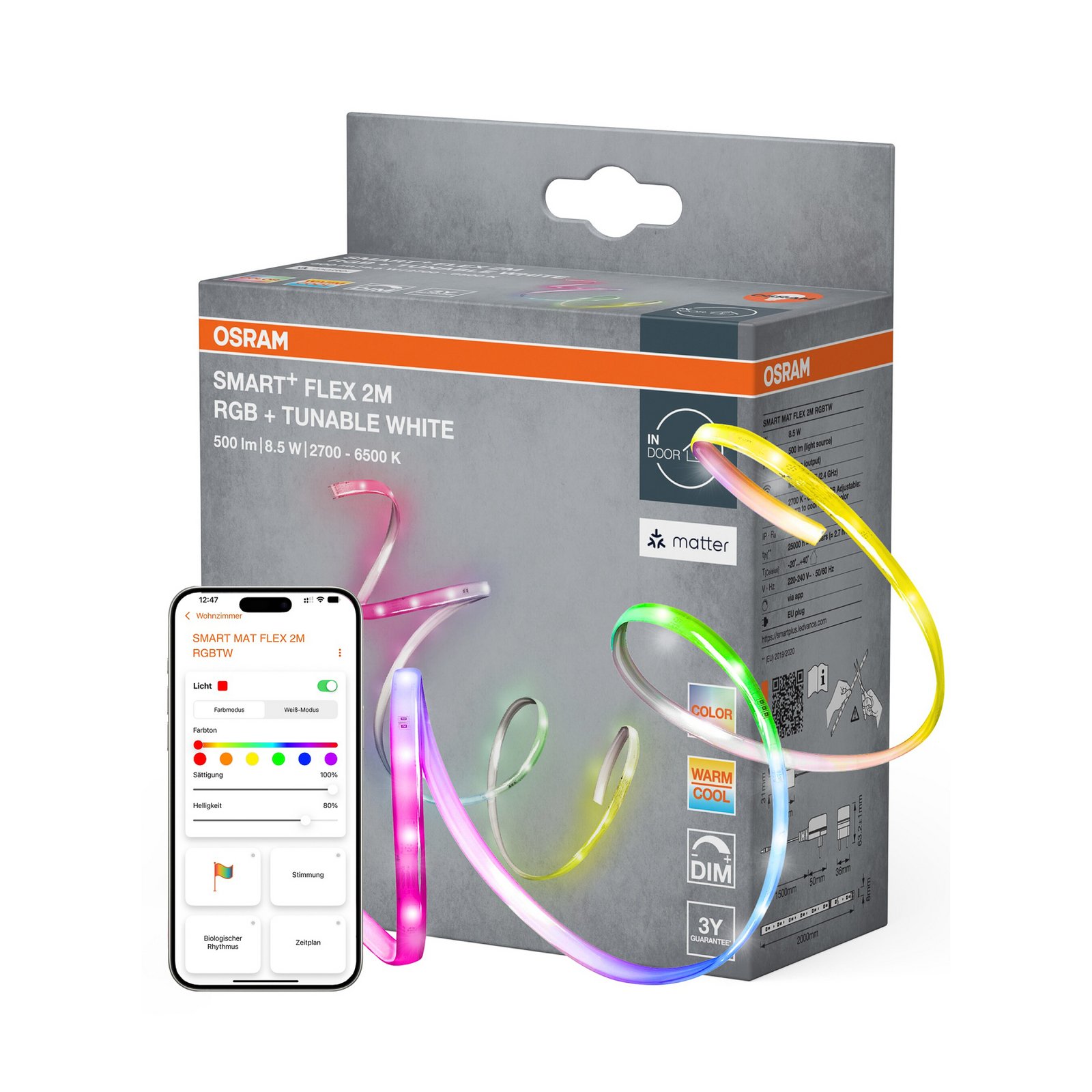 OSRAM SMART+ WiFi LED-list, master, 2 m, CCT, RGB Matt