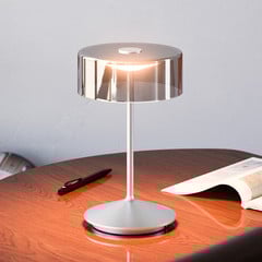 Numotion LED laetav laualamp, hõbedane, klaasist, IP54, timmitav