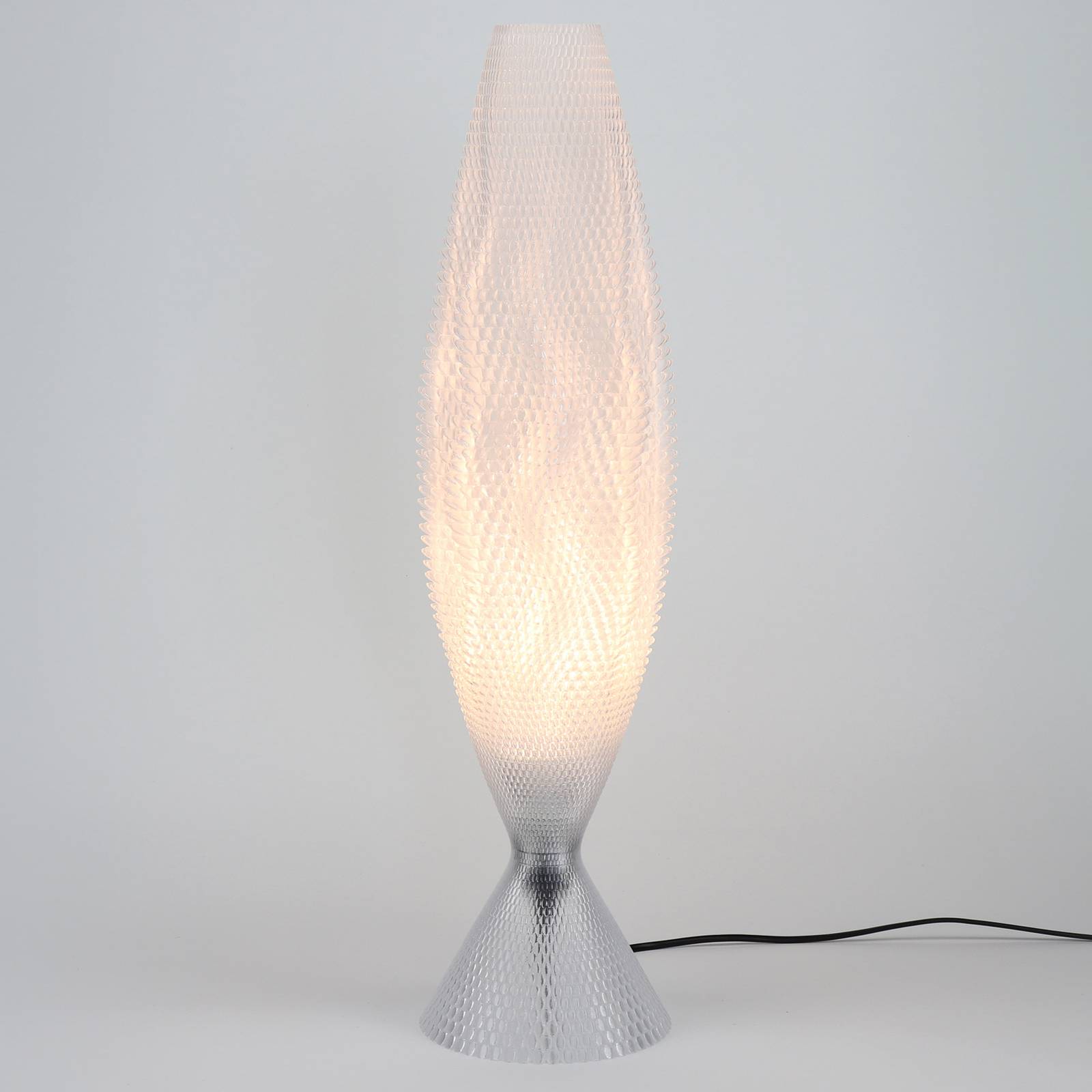 Lampa stołowa Koral wykonana z biomateriału, krystalicznie czysta 65 cm