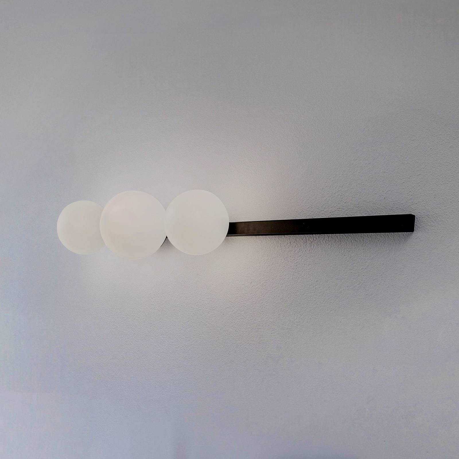 ALDEX Nástěnné světlo Garda 3, černé, kov, sklo, 3 žárovky