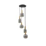 Lindby Doroteo hanglamp, 5-lamps, grijs, glas