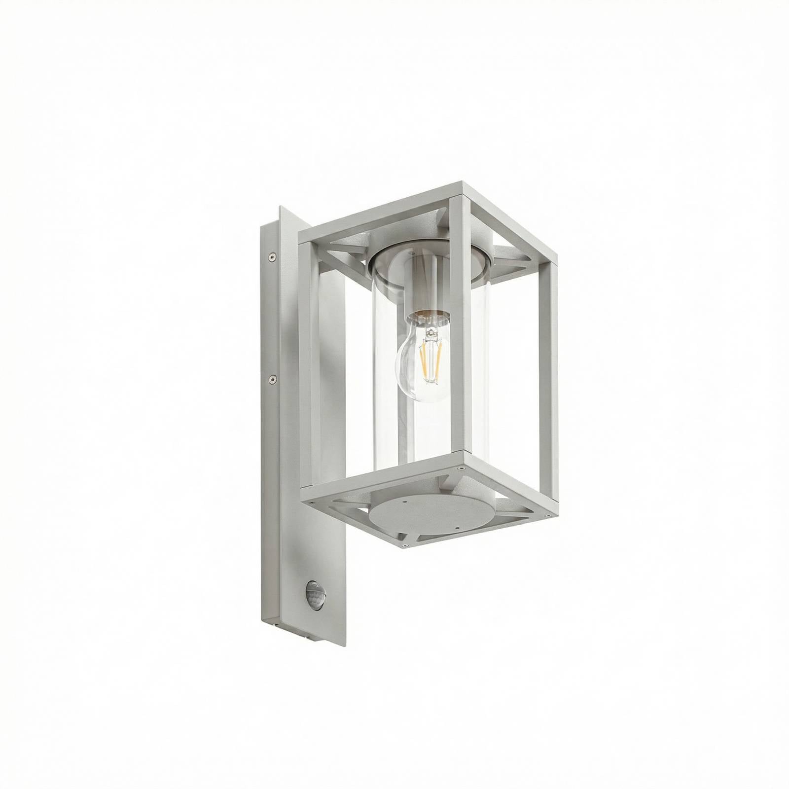 Lucande Außenwandlampe Ferda, Sensor, Fassung unten hellgrau