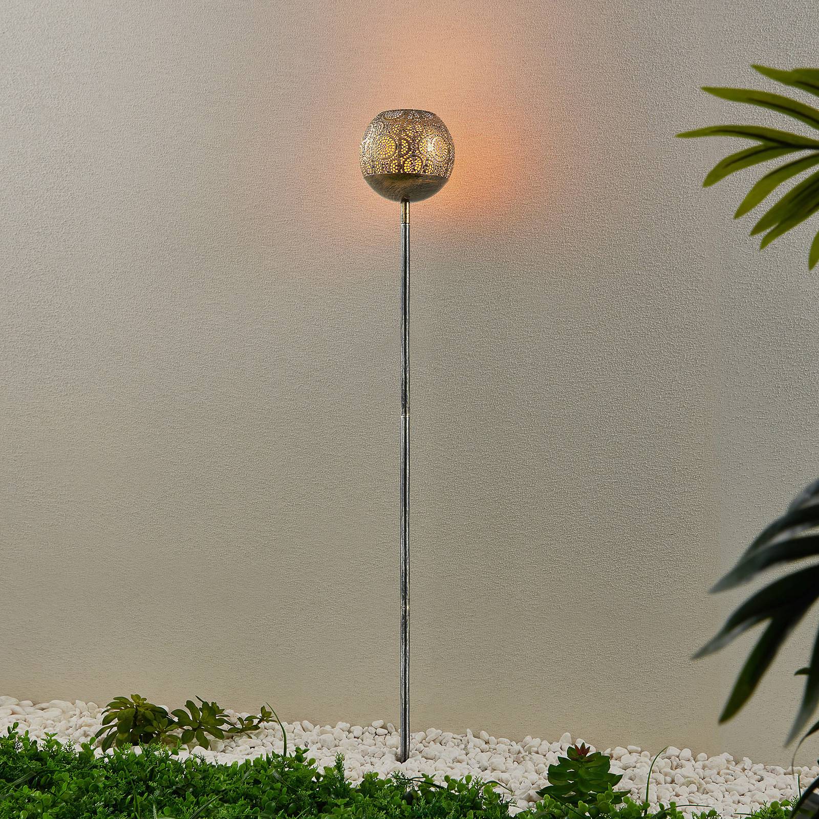 Image of Lindby Miliana lampe sur piquet solaire LED laiton 4251911748864