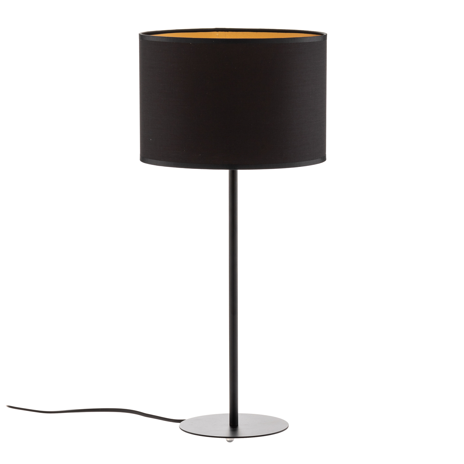 Lampa stołowa Soho, cylindryczna 56cm czarny/złoty