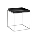 Table d'appoint Tray noire/grise 40 x 40 cm, acier/silicone - HAY