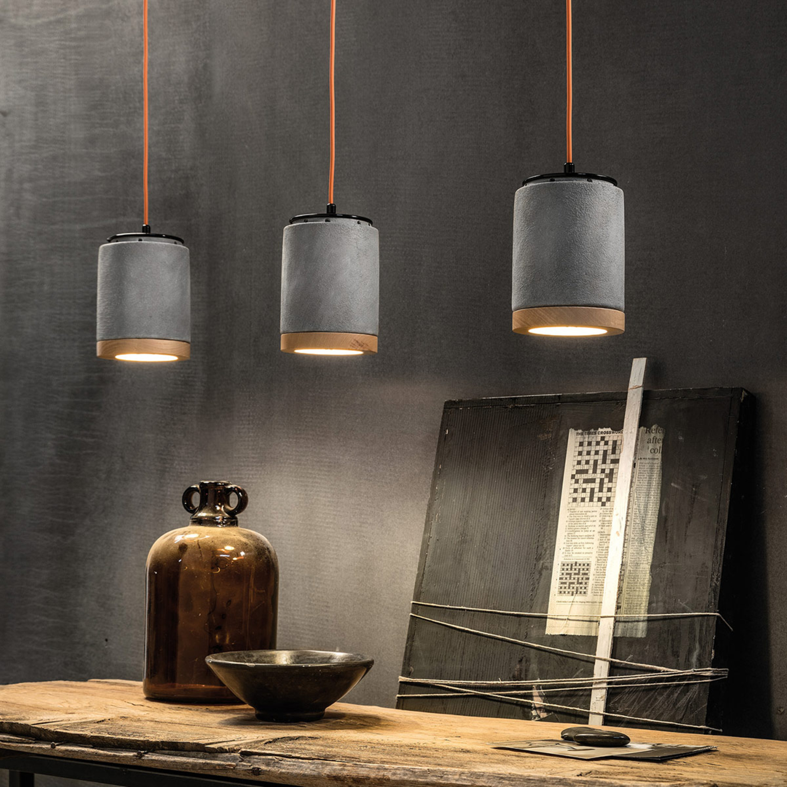 Lampada a sospensione C988 in cemento in stile scandinavo