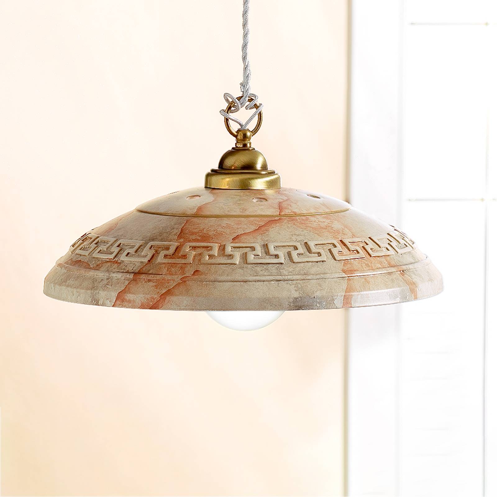 Ceramiche Imponująca lampa wisząca GRECA MARMO