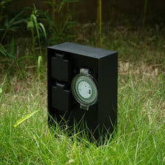Colonna elettrica Prios Foranda, 2 timer nero 23 cm