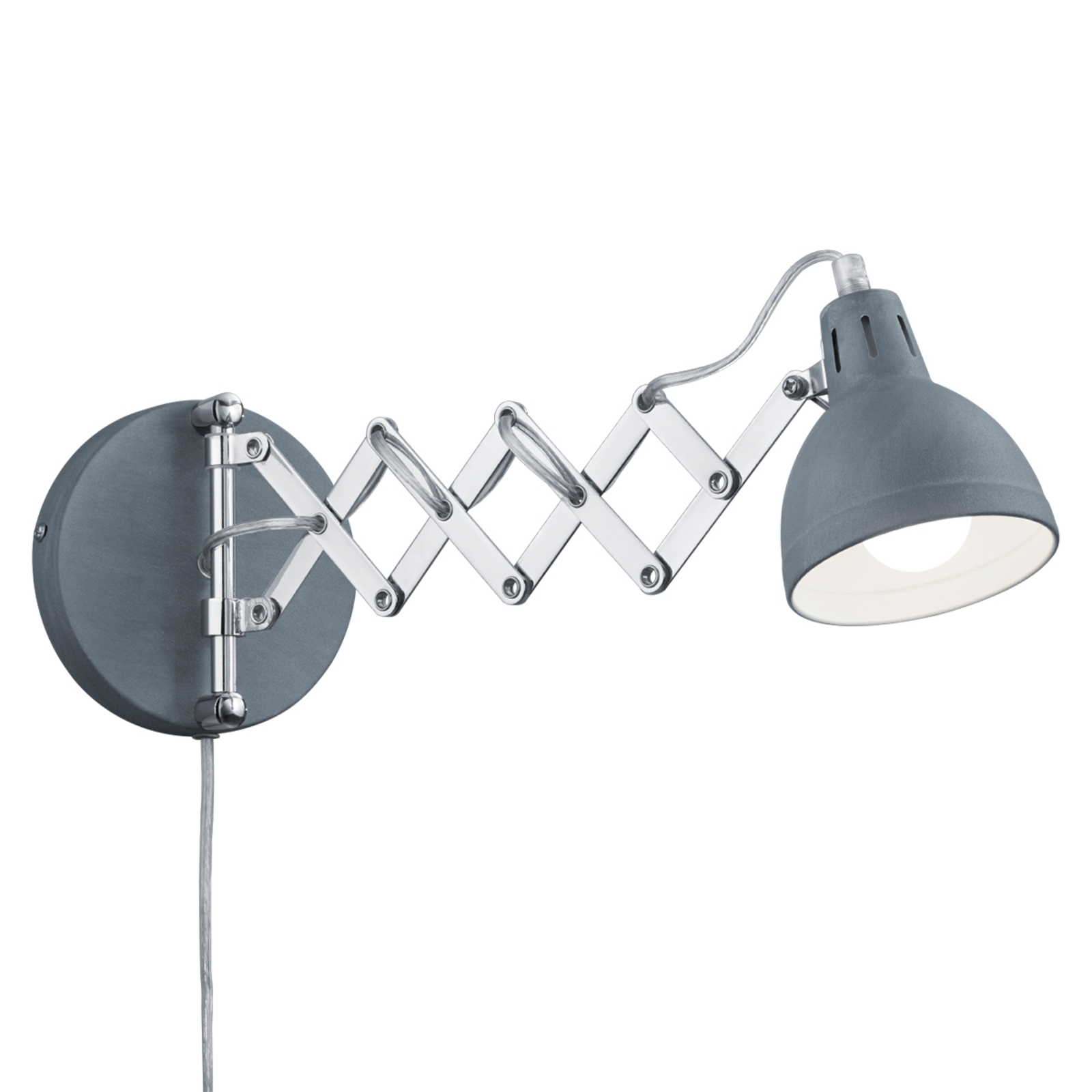 Concretetone wall light Scissor with concertina Lights.co.uk