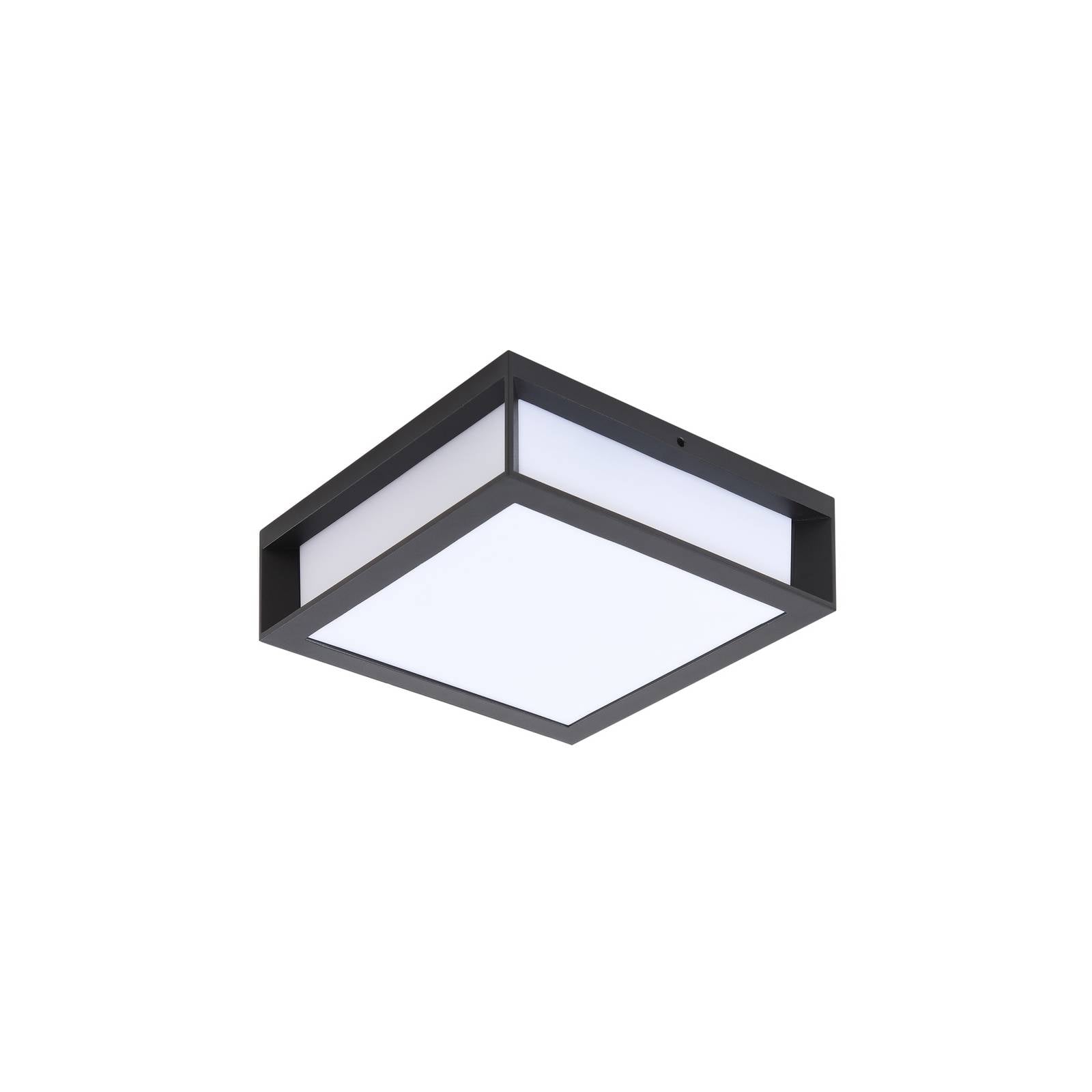 Lindby Außenwandleuchte Sivana, schwarz, Alu, 26 cm x 26 cm