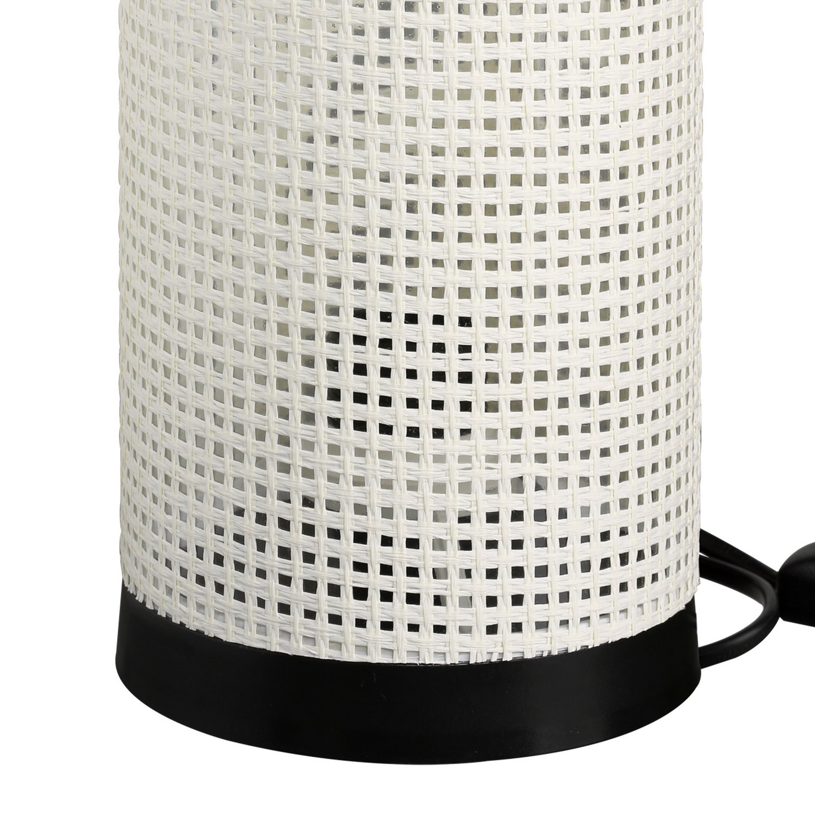 Lampa stołowa Tina, wzór biały, cylindryczna, Ø 14 cm