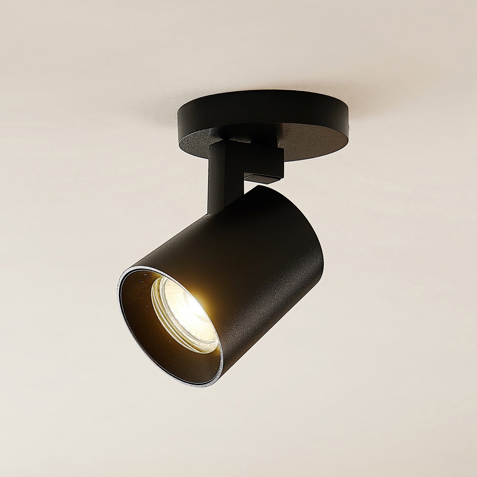 Arcchio Iavo spotlight, round, 1-bulb, black