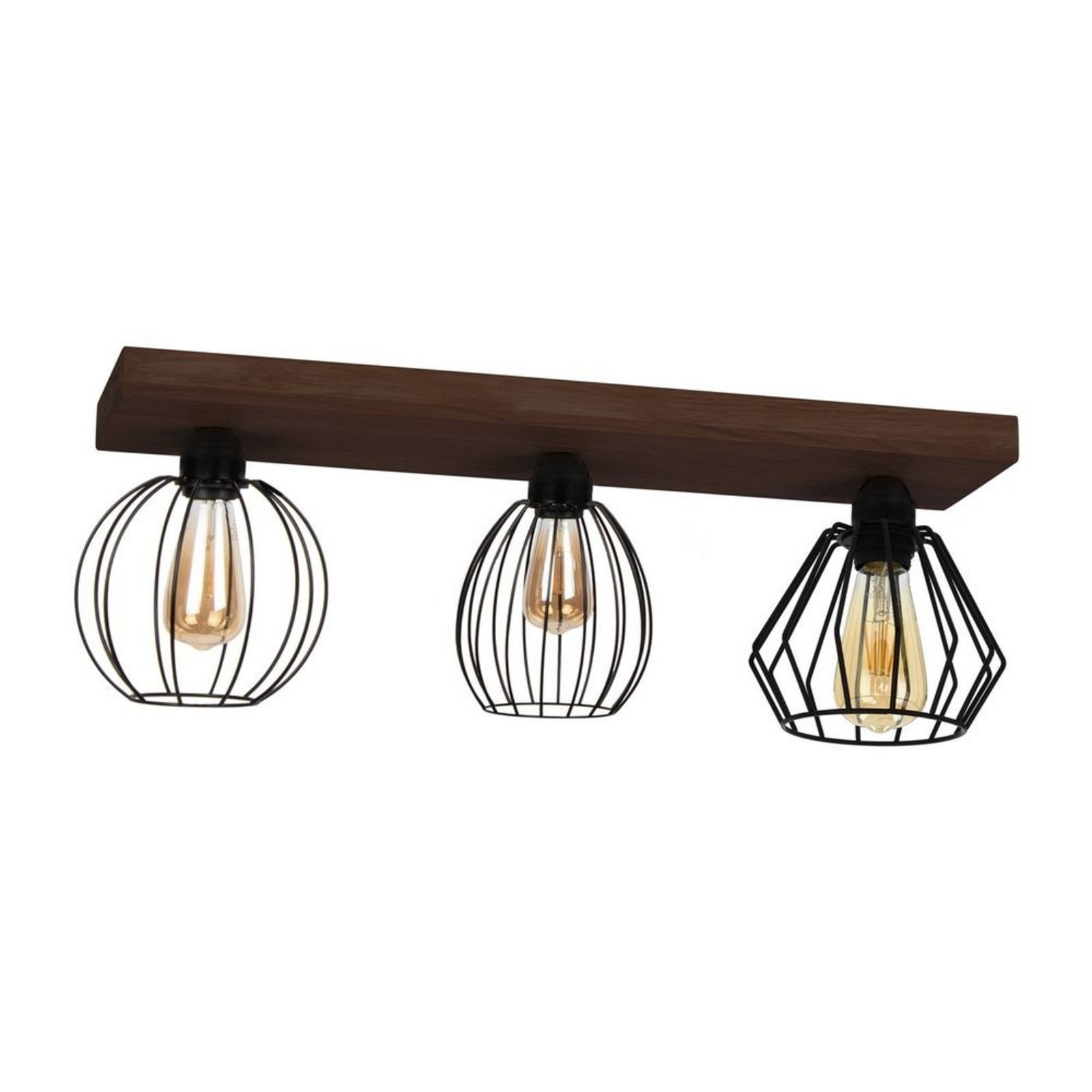 Various 3 Stropné Lampa Dark Pine Wood - Envostar