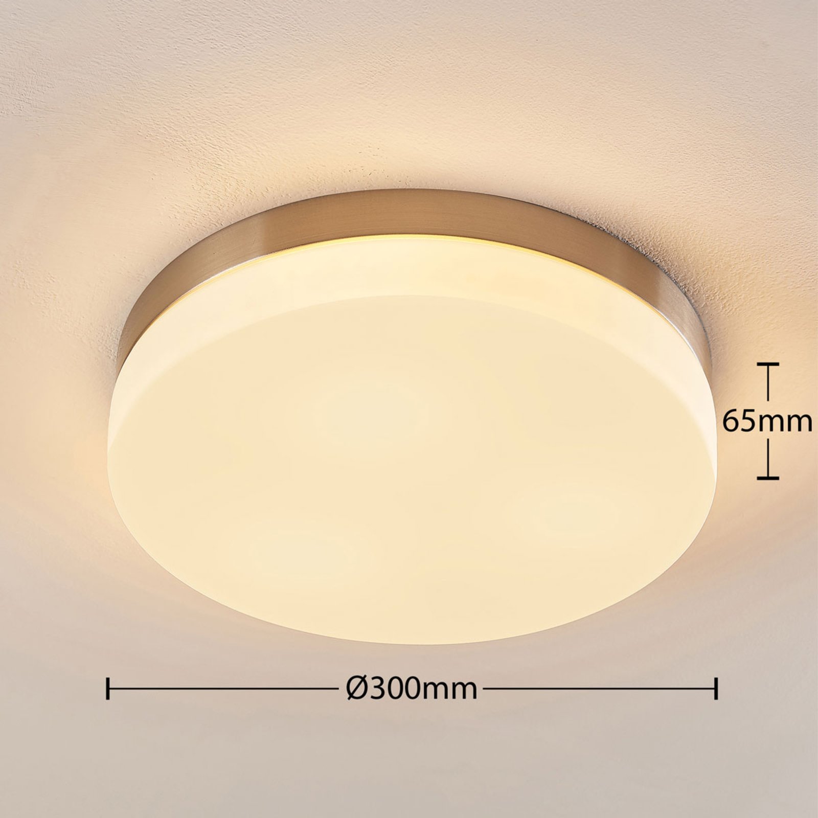 Amilia Candeeiro de Tecto Ø30 Opal/Nickel - Lindby