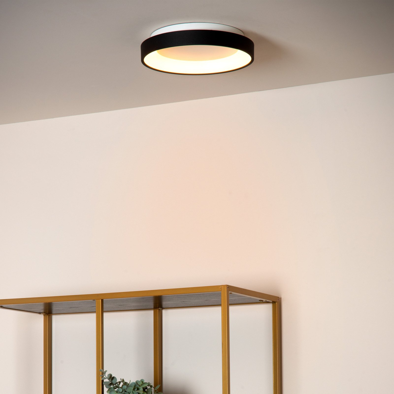 Vidal LED ceiling light, black, Ø 28 cm, dimmable, acrylic