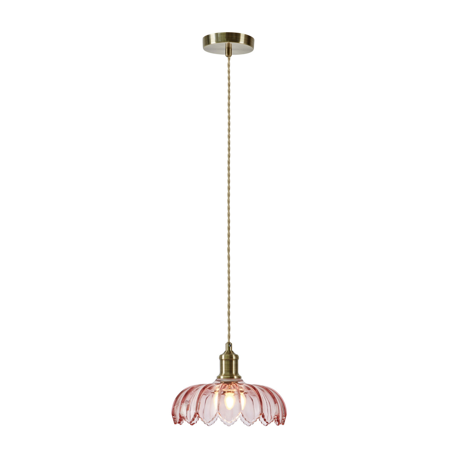 Markslöjd Lampă suspendată Kurage alamă veche/roz sticlă Ø 26 cm E27 - Bucătărie - alamă veche roz bej