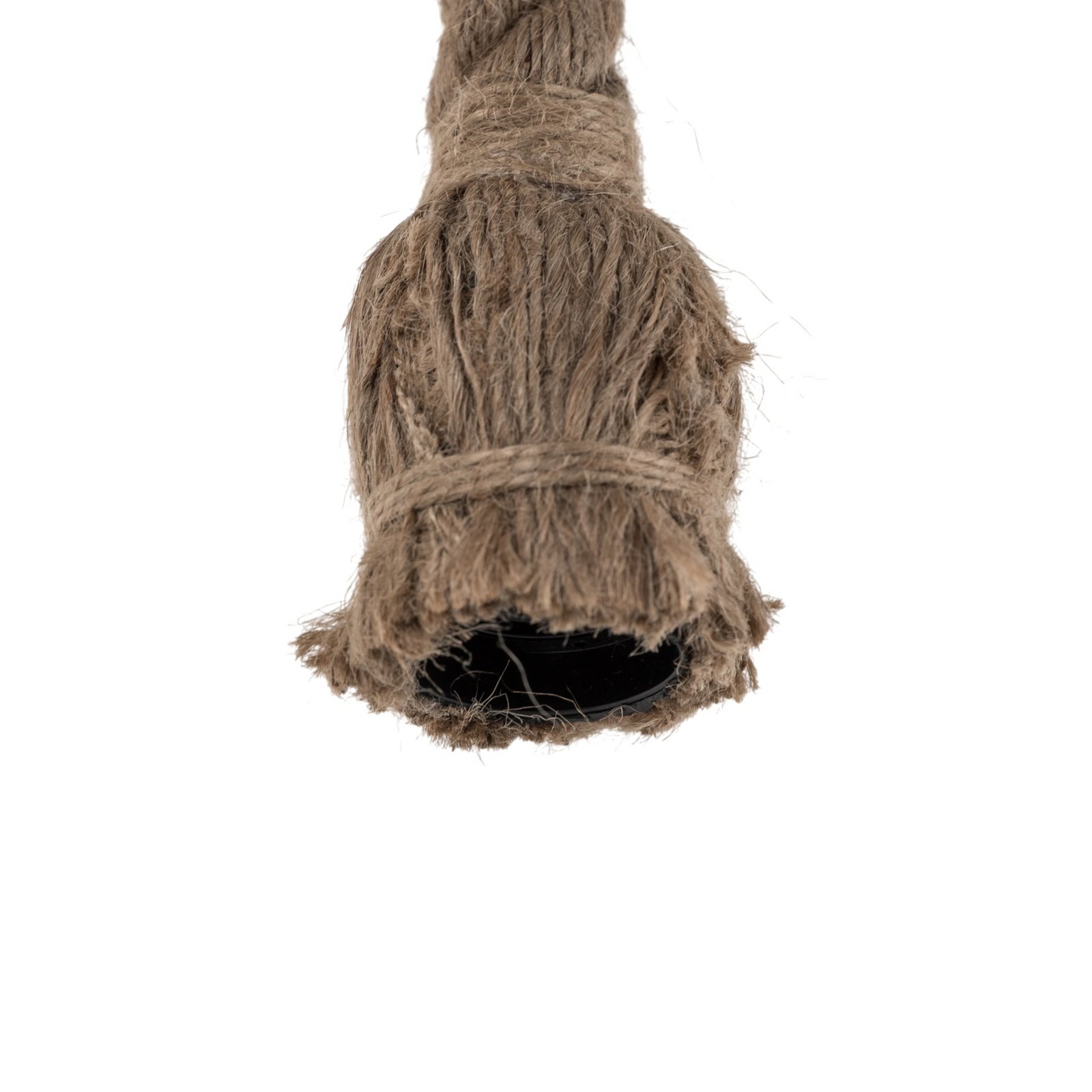 Lampada a sospensione AYD, beige, corda, altezza 70 cm, E27, fatta a mano