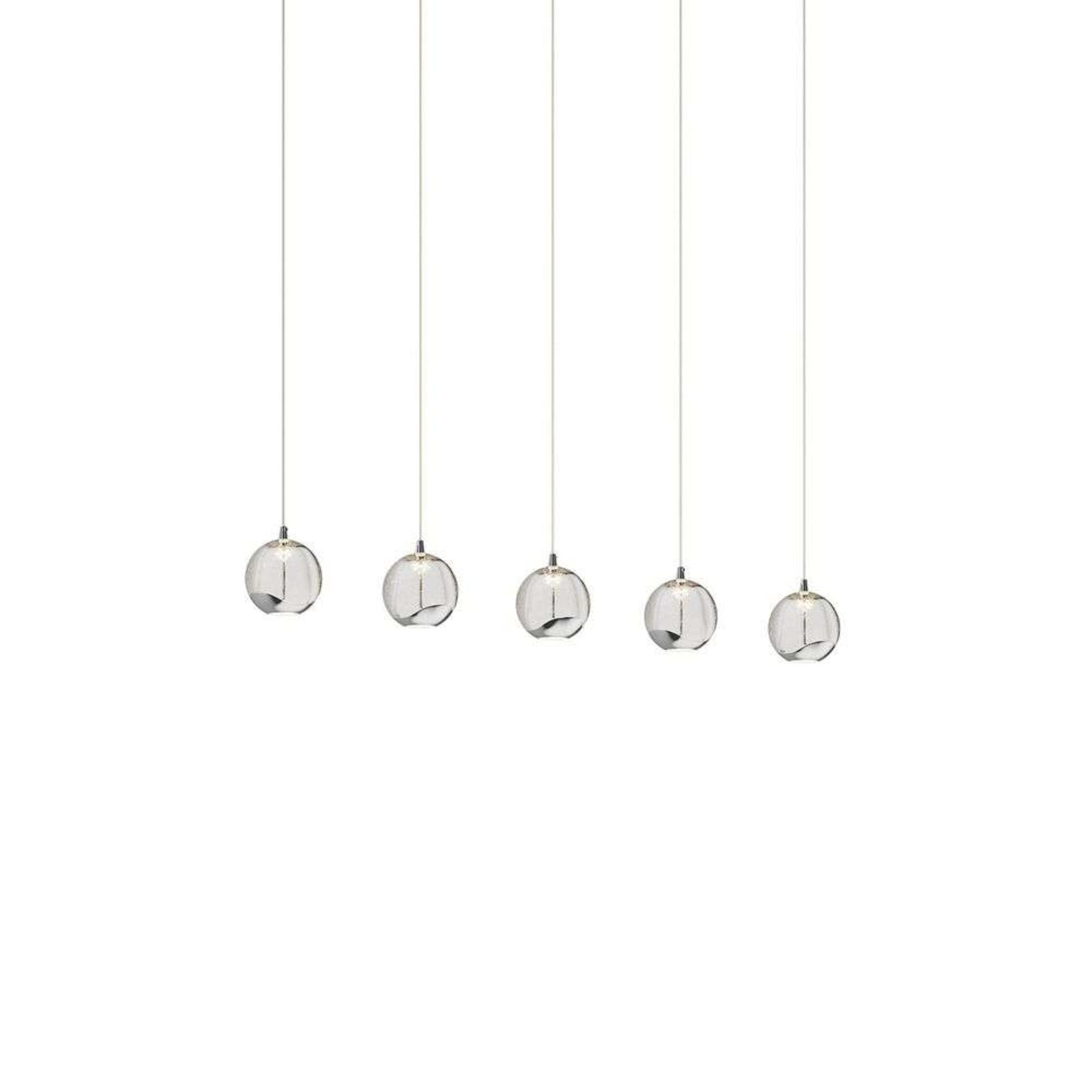 Hayley 5 Line Pendant Clear/Chrome - Lucande