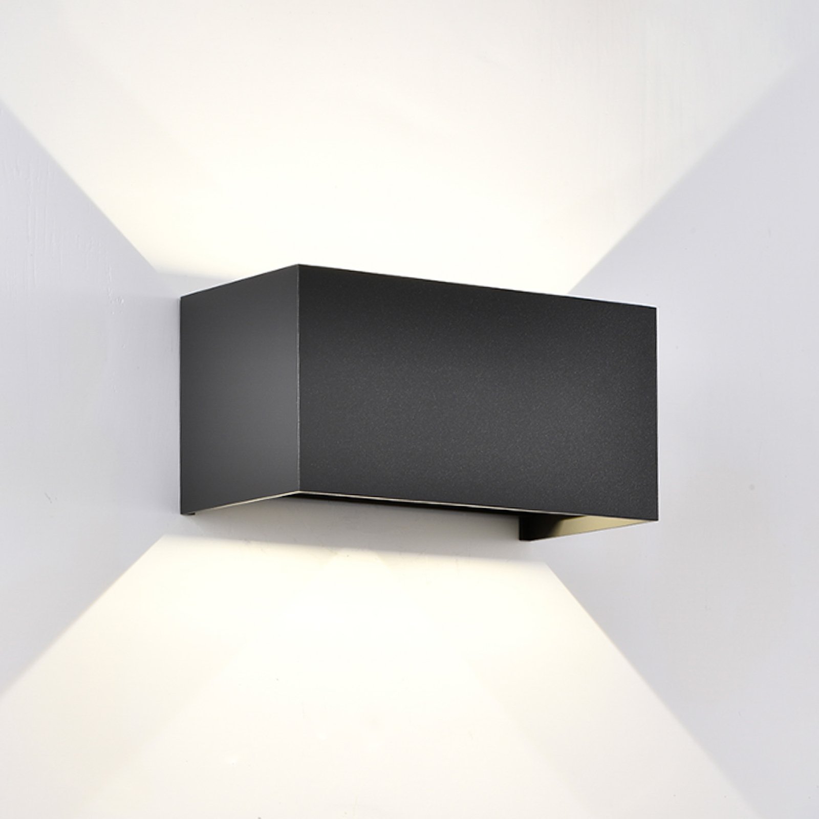 Applique d'extérieur LED Davos double, noir, intensité variable, aluminium