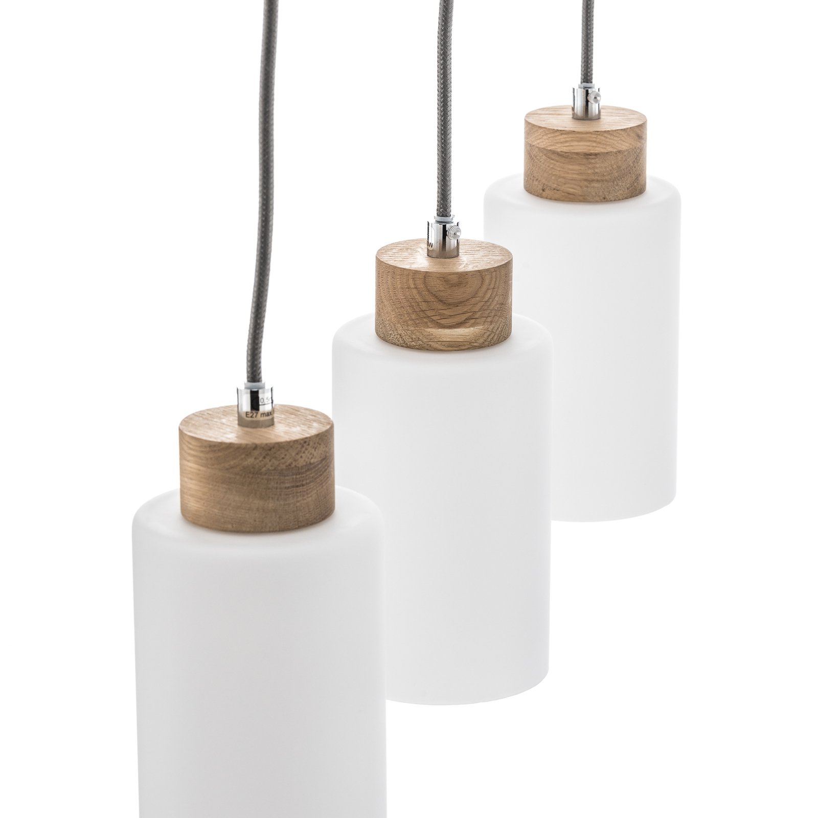 Hanglamp Bosco met balken geolied eiken 3-lamps