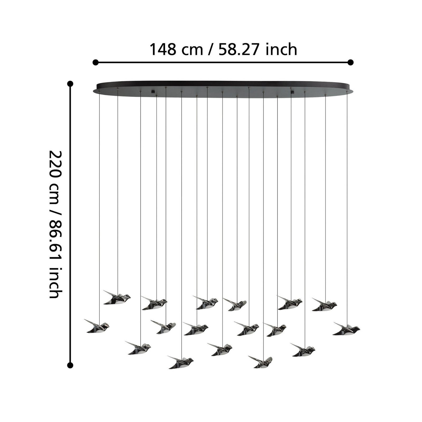 EGLO Stars Of Light LED-hængelampe Paratebueno sort 17-fl