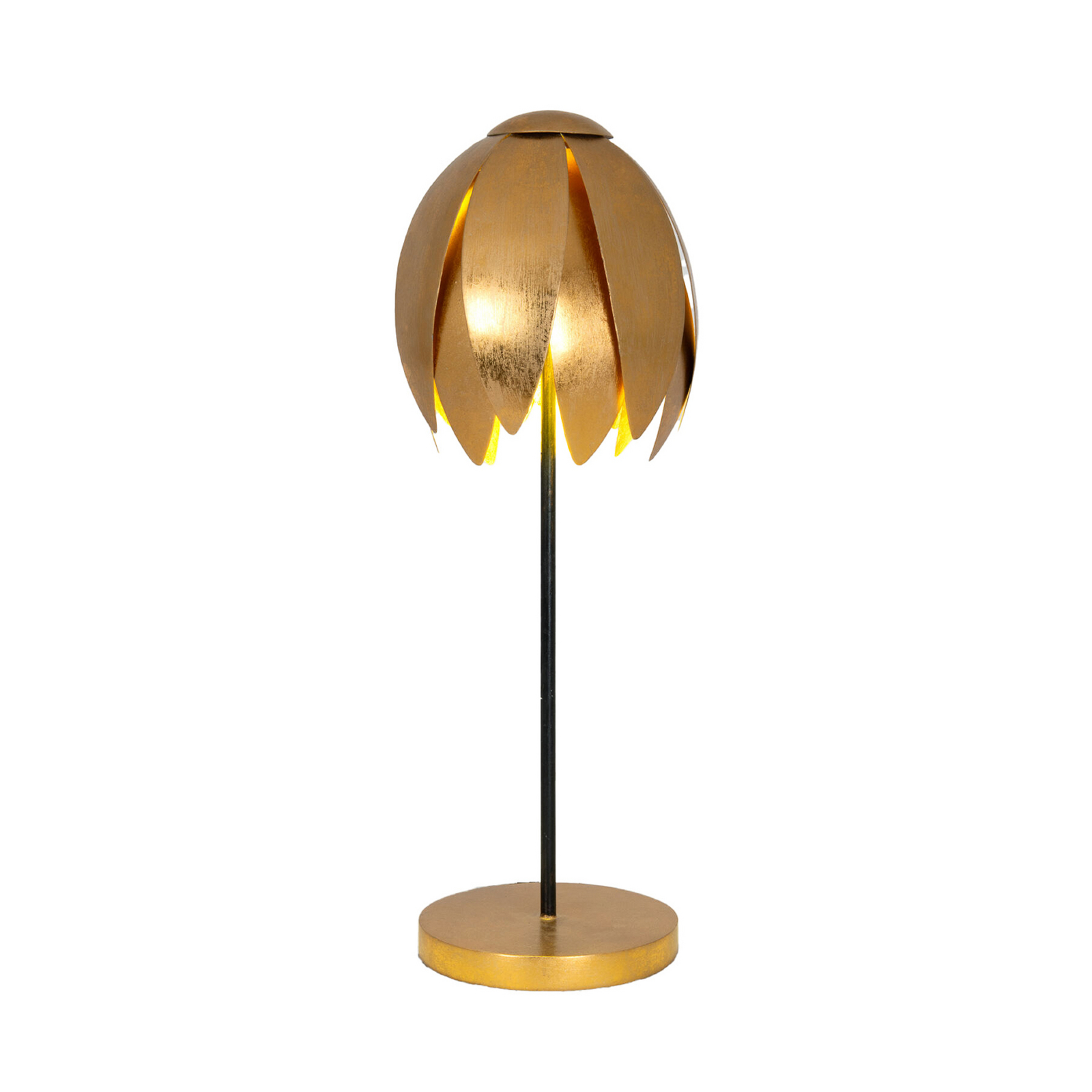 Tischlampe FLORILUME, goldfarben, Höhe 50 cm, Metall, 2 x G9