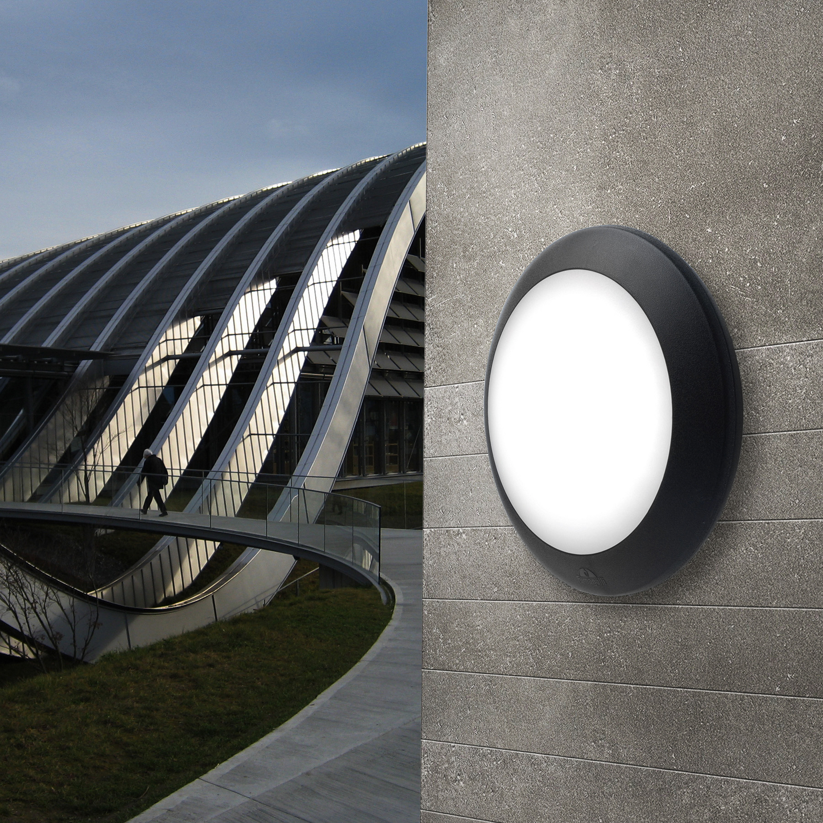 Außenwandlampe Berta schwarz, Resin/PMMA GX53 LED 2700/4000K Außenwandlampe Berta schwarz, Resin/PMMA GX53 LED 2700/4000K