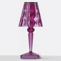Kartell LED-bordlampe Batteri, 26 cm, blomme, IP54