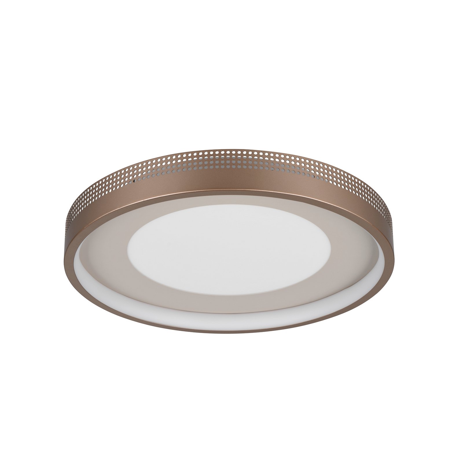 LED-taklampa Solea, brun, Ø 40 cm, plast