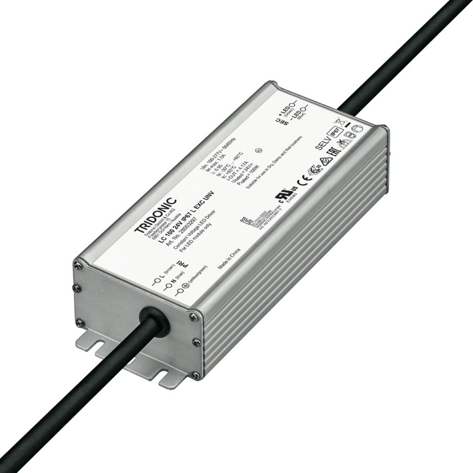 TRIDONIC LED driver LC 24V IP67 L EXC UNV