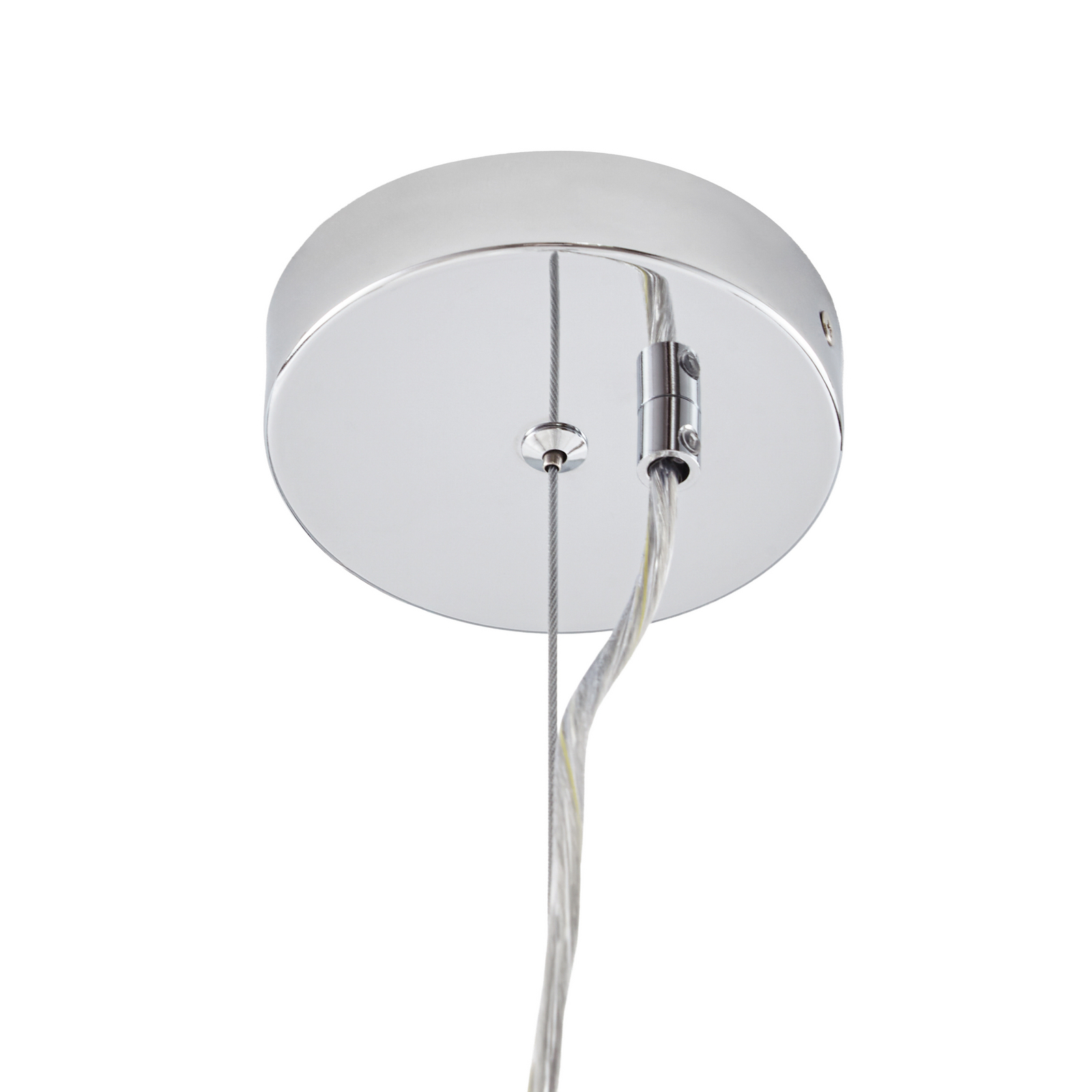 Christo-riippuvalaisin, halkaisija 42 cm, kromi/valkoinen, lasi – Lucande Christo-riippuvalaisin, halkaisija 42 cm, kromi/valkoinen, lasi – Lucande