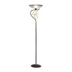 Lampadaire Amabile, rouille-doré verre blanc